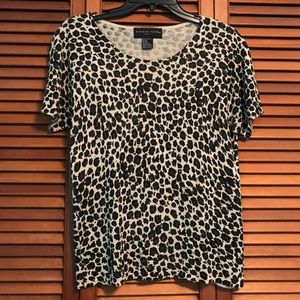 August Silk Leopard Knits Top